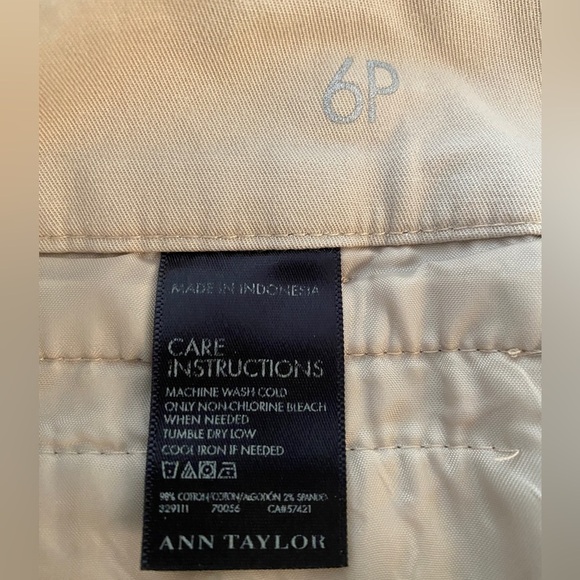 ANN TAYLOR Cambridge Crop Capri Tan Beige Pant Women 6P 6 Petite - Picture 7 of 8